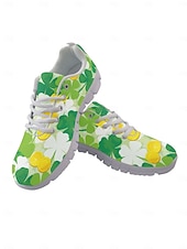  Herrsneakers för St. Patrick's Day – grönt shamrockmönster med bekväm passform, snygga skor för fester och högtider