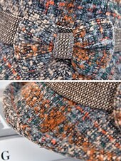 preiswerte Hüte für Damen-Damen-Mütze aus dickem Polyester mit Karomuster und Schleifendetail, erhältlich in verschiedenen Farben – perfekt für Herbst und Winter