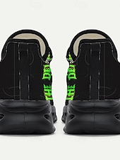  Pánské tenisky s potiskem lebky – unikátní zeleno-černý design s odolnou konstrukcí, ideální na Den svatého Patrika i na běžné nošení