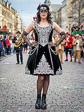 お買い得  アクセサリー-ウィメンズ マルディグラ レース グローブ、ブラックとホワイトあり、エlegantなデザイン カーニバル、仮面舞踏会、結婚式に最適