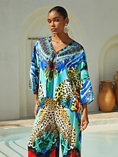 levne košile, topy a halenky-hedvábný saténový top s leopardím vzorem v džungli