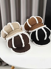 cheap Women's Hats-Women's Thickened Polyester Plaid Hat with Bow Detail, Available in Multiple Colors – Perfect for Fall and Winter Fashion