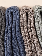 billiga Herrhandskar-Herrstrumpor i bomullsblandning, tjock, varm stickad modell, andningsbara och bekväma, flerfärgat 5-pack, för dagligt bruk, arbete, utomhusaktiviteter och vinterbruk