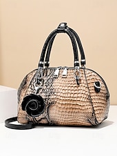 Недорогие Сумки с ручками сверху и шопперы-Женская сумка из искусственной кожи с рисунком крокодила, несколько цветов и вариантов ношения, модная и универсальная для повседневного использования.