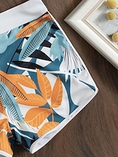 お買い得  ビキニセット-女性用ビキニ2ピース水着 ショーツ スリム バックレス バカンス ビーチウェア フローラル ホルターネック ノースリーブ 水着