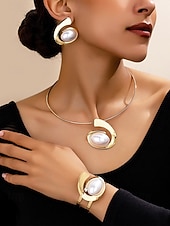 זול שרשרת נשים-סט תכשיטי סגסוגת בוהמי לנשים עם אבני טורקיז - שרשרת, עגילים וצמיד, זמינים במגוון צבעים - מושלם לאירועים יומיומיים וחגיגיים