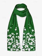  Bufanda de poliéster con tacto aterciopelado para mujer, ideal para el Día de San Patricio. Múltiples diseños. Ideal para celebraciones del Día de San Patricio.