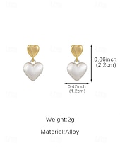 billige Valentinsdag-Dame Øredobber Dråpeøreringer Elfenben Imiterte perler Legering Elegant Mote Glitter Kjærlighetshjerte