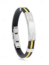olcso Férfi ékszerek-férfi rozsdamentes acél és szilikon karkötő, több színben kapható – stílusos és tartós, hétköznapi és hétköznapi viseletre egyaránt alkalmas