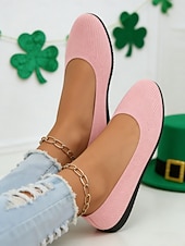 billige Damesko-Grønne Flyknit-flats til dame – stretchy, avslappede, komfortable slip-on-sko, ideelle for St. Patricks dag-feiringer, daglige ærender, brunsjtreff og uformelt kontortilbehør