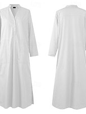 Недорогие Основные искусственные платья-Жен. длинное платье платье макси Искусственный хлопок и лен Платье прямого кроя Повседневное платье Элегантный стиль Мода Современное Повседневные Отпуск На выход Свободное облегание