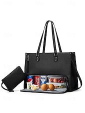 cheap Handbag &amp; Totes-Women's Faux Leather Tote Bag with Adjustable Shoulder Strap, Large Capacity, Waterproof, Multiple Colors - Perfect for Weekend Getaways and Daily Commute