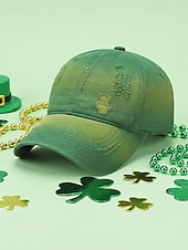 tanie Dzień Świętego Patryka-czapka baseballowa z bawełny z gradientem, unisex, ze zniszczonym wzorem, dostępna w wielu kolorach, idealna na dzień św. Patryka i do noszenia na co dzień