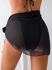 Χαμηλού Κόστους Τυλίξτε Φούστα-Γυναικείο Μαγιό Cover Up Wrap Κομψό Διακοπές Μονοχρωμία Χωρίς Μανίκια Μαγιό