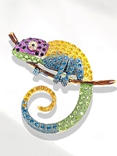 economico Accessori-Spilla in lega per uomo Chameleon disponibile in più colori perfetta per il carnevale e balli in maschera accessorio divertente e alla moda