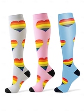 cheap Accessories-Women's Mardi Gras 3-Pack Carnival Party Socks, Colorful Graphic Crew Socks with Fun Prints, Soft Stretch Knit, Unisex Adult &amp; Teen Festival Socks for Carnival, Costume Parties &amp; Celebrations