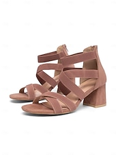 cheap Heeled Sandals-Women's Leopard Strappy Open-Toe Block Heel Dress Sandals - Chic Wild-Style Design for Parties, Date Nights, Outdoor Events &amp; Daily Wear