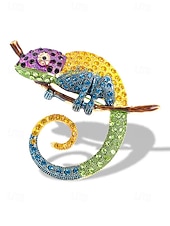 economico Accessori-Spilla in lega per uomo Chameleon disponibile in più colori perfetta per il carnevale e balli in maschera accessorio divertente e alla moda