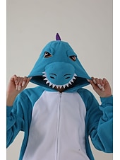 billige Dyrekostyme-Kigurumi-pysjamas Gruppekostyme Onesie-kostyme Dyremønster Drage fantasi Varm Behagelig Med hette Fleece Voksne Herre Dame Unisex Halloween Karneval Fest Ytelse homewear Kle deg opp