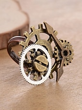 halpa Lisätarvikkeet-Naisten Mardi Gras steampunk antiikkiseosrataskäyttö ja kelloa käden sormus - monivärinen teollinen lisävaruste karnevaaleille ja pukeutumisjuhliin