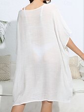 levne Kaftans-Dámské Plavky Přehozy Šaty do vody Sleva až 30% Plavky Vystřižený prázdniny Oblečení na pláž Pevná barva Do V Krátké rukávy Plavky