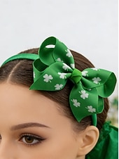  Женский набор из 3 повязок на голову с бантом в виде клевера ко Дню Святого Патрика, зеленый. &аксессуары для седых волос для вечеринки &парад