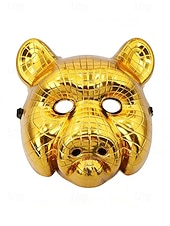 economico Accessori-Maschera per carnevale in plastica metallica multi-stile per uomo – Costumi da leone volpe e tigre in oro per carnevale e balli in maschera