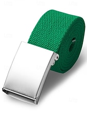 economico Accessori-Cintura da uomo in tela, tessuto multicolore con fibbia argentata elegante, perfetta per il giorno di San Patrizio, il carnevale e l'uso quotidiano, regolabile ed elegante