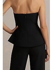 abordables Blazers et Gilets-Femmes Gilet Bureau Formel robe demoiselle d honneur Élégant Sans manches Sans bretelles Fermeture éclair Volants