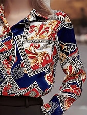 Χαμηλού Κόστους Επίσημες Μπλούζες-Γυναικεία Πουκάμισο Κομψή Σατέν Μπλούζα Μπλούζα Σουρωτά Κουρελού Κουμπιά Σκέτο Κομψό Βίντατζ κυρίες Μακρυμάνικο Κολάρο Πουκαμίσου Κανονικά μπλουζάκια Καθημερινά Δουλειά Αργίες Θαλασσί Καλοκαίρι Άνοιξη