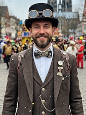 Недорогие Аксессуары-Мужской галстук-бабочка в стиле стимпанк - многоцветный регулируемый полиэстеровый галстук-бабочка для карнавала косплея и тематических вечеринок