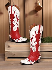 voordelige Damesschoenen-Dames Mardi Gras Rode Cowboylaarzen met Nieten - Festivalstijl Westernlaarzen Ideaal voor Carnaval Parades Kostuumfeesten Straat Festivals  Themed Vieringen