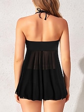 Χαμηλού Κόστους Τανκίνι-Γυναικείο Tankini 2 Τεμαχίων Μαγιώ Underwire Colorblock Cheeky Έλεγχος Κοιλιάς Ψηλόμεσο Slim Ανοικτή Πλάτη Διακοπές Παραλία Φόρεμα Λουλούδια Ριγέ Strapless Αμάνικο Μαγιώ