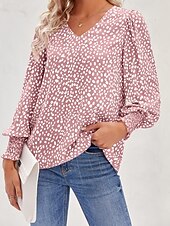 economico Serbatoio Grafico-Per donna Maglietta Stampato Floreale Casual Manica Lunga Scollo a V Top Regolari Quotidiano Uscire Weekend Nero Rosa Vino Blu marino Verde Primavera Autunno