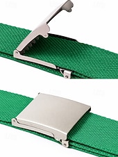 economico Accessori-Cintura da uomo in tela, tessuto multicolore con fibbia argentata elegante, perfetta per il giorno di San Patrizio, il carnevale e l'uso quotidiano, regolabile ed elegante