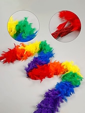 お買い得  アクセサリー-女性用マルディグラ羽毛ボア、複数の色、柔らかく軽量、カーニバルや仮面舞踏会に最適