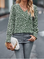 economico Serbatoio Grafico-Per donna Maglietta Stampato Floreale Casual Manica Lunga Scollo a V Top Regolari Quotidiano Uscire Weekend Nero Rosa Vino Blu marino Verde Primavera Autunno