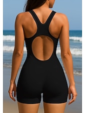preiswerte One Pieces Rash Guards-Damen Regulär Anti UV Shirt Einteiliger Surfanzug Badeanzug Blumenmuster Tropisch Farbblockierung Herausnehmbare Polsterung Frontreißverschluss UV-Sonnenschutz UPF50+ Elastisch Ärmellos Bademode