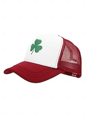 halpa Pyhän Patrikin päivä-miesten vihreä Pyhän Patrickin päivän paita &amp;valkoinen verkkohattu apilanlehden koristeella – tyylikäs lippis juhlallisiin tilaisuuksiin