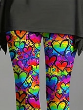  Dames Leggings Gezellige leggings Vakantie Casual Volledige lengte Hoge taillePantsValentijnsdag Hart Grafisch Opdrukken Comfort Comfortabel Rekbaar Casual Dagelijks Vakantie Regenboog Lente Herfst