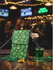 economico Accessori-borsa a tracolla da donna con stampa trifoglio per San Patrizio – motivo trifoglio verde, elegante &amp;accessorio festivo per le celebrazioni