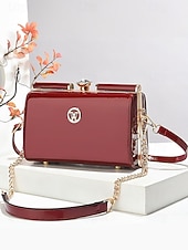 Χαμηλού Κόστους Τσάντες χιαστί-Γυναικεία τσάντα χειρός από λουστρίνι – κομψό καπιτονέ σχέδιο, έτοιμη για γάμο και μετακινήσεις, για πολλαπλές περιστάσεις με χρυσό λουράκι αλυσίδας