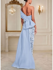  Sheath Column Floor Length Beaded Eembroidered Formal Dresses Mother of the Bride Dress Evening Gown Ball Gown Formal Dress Elegant Glittering Sleeveless Off Shoulder Wedding Formal Pocket Satin Lace