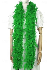  Dámské zelené péřové boa, měkký péřový materiál, ideální na Den svatého Patrika, karneval a slavnostní oslavy