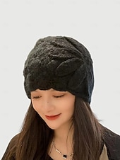 cheap Women's Hats-Women's Red Crochet Flower Bud Hat – Soft and Cozy Knitted Beanie for Winter, Stylish and Warm Accessory for Casual and Outdoor Activities