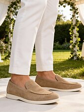 Недорогие Лоферы-Мужские бежевые повседневные туфли без шнурков, удобная и стильная обувь на каждый день, идеально подходит для путешествий, офиса и прогулок, универсальная обувь без шнурков для мужчин и свадеб.