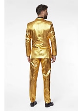 economico Outfit-Metallico Disco Anni '80 Pantaloni Abiti Completi &amp; Blazer Disco Costume Per uomo Costume di Carnevale Natale Carnevale martedì grasso Festa / Sera Parata dell'Orgoglio Mese dell'orgoglio Adulti