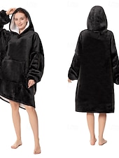 baratos cobertor vestível-Manta vestível com capuz, aconchegante e macia, ideal para adultos. Presente perfeito para mulheres, mães e para ela mesma. Roupa de descanso quentinha e confortável.