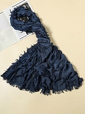 halpa Naisten huivit-Naisten puuvilla-pellavahuivi hapsutetuilla tupsuilla – boheemi tyyli, useita värejä, kevyt ja mukava arkeen ja vapaa-aikaan