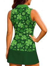  Svatý Patrik Dámské Rostliny Květiny Trávová zelená Cvičební tílko Tričko Sportovní košile Turistická polokošile Bez rukávů Sportovní UPF50+ Odolná proti UV záření Trenér Tanec Prodyšné Pilates